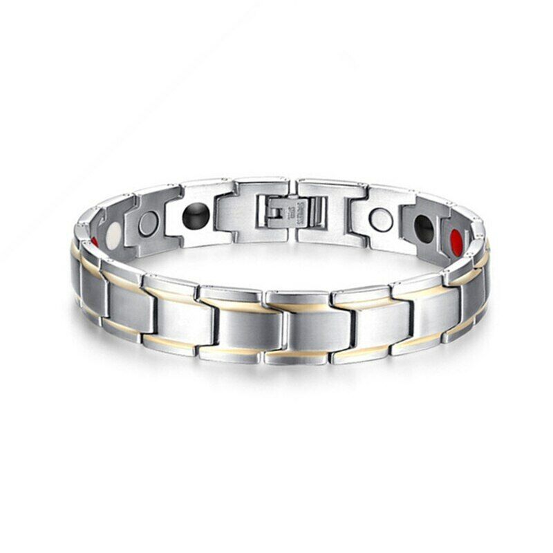 Classic Titanium Steel Anti-snoring Wrist Watch Men Magnetic Therapy Bracelet