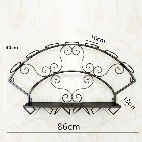 Wine Holder Rack Wall Mounted Wine Bottle Display Rack Glassware Storage Holder