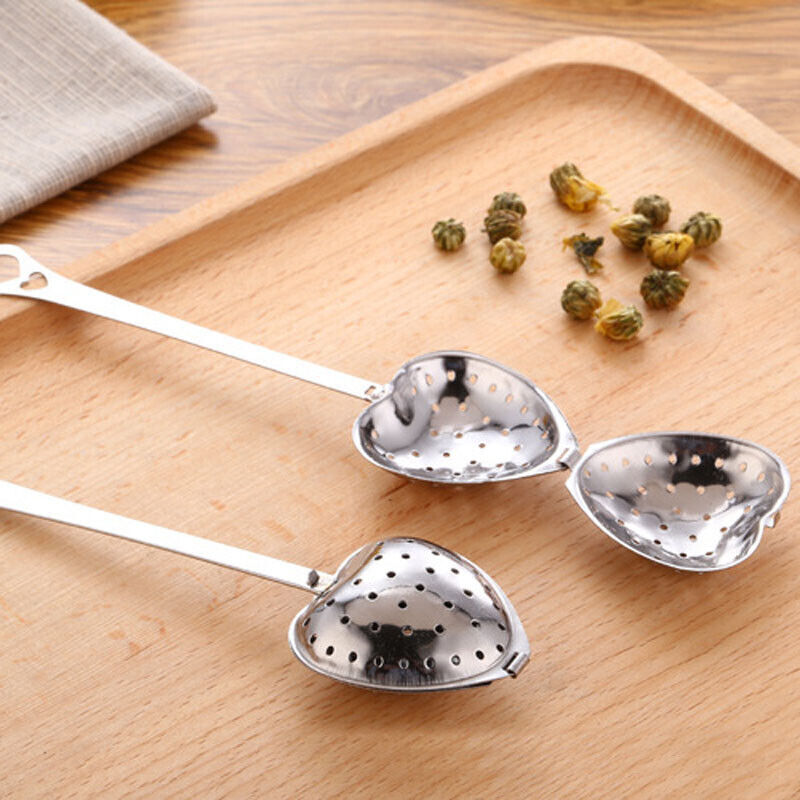 Tea Infuser Spoon Strainer  Stainless Steel Practical Heart Shape Steeper Spoon