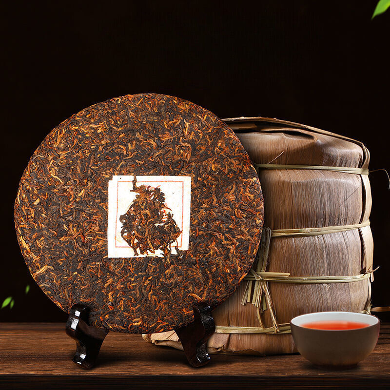 Cooked Pu-erh Tea 357g Yunnan Old Ripe Pu Erh Qizi Cake Aged Puer Tea Tree 普洱熟茶 Secondary image