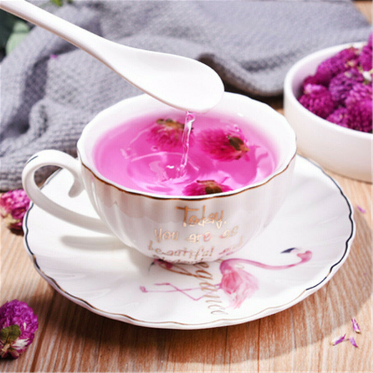 HelloYoung Flos Gomphrena Globosa Flower Tea Herbal Tea Healthy Tea Drink Food Qian Ri Hong