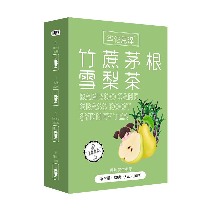 HelloYoung Bamboo Cane and Roots of Snow Pear Tea Triangle Bag No-boil Tea Bags 80g Main image