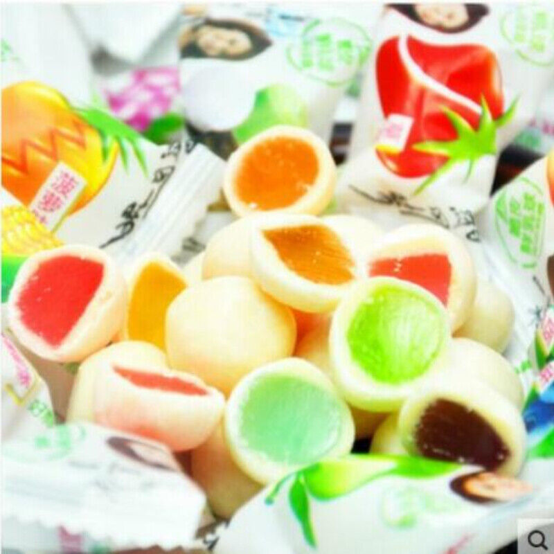 HelloYoung Chinese FoodMulti Tastes Stuffed Soft Candy Crispy Fresh Milk Balls Candy,
