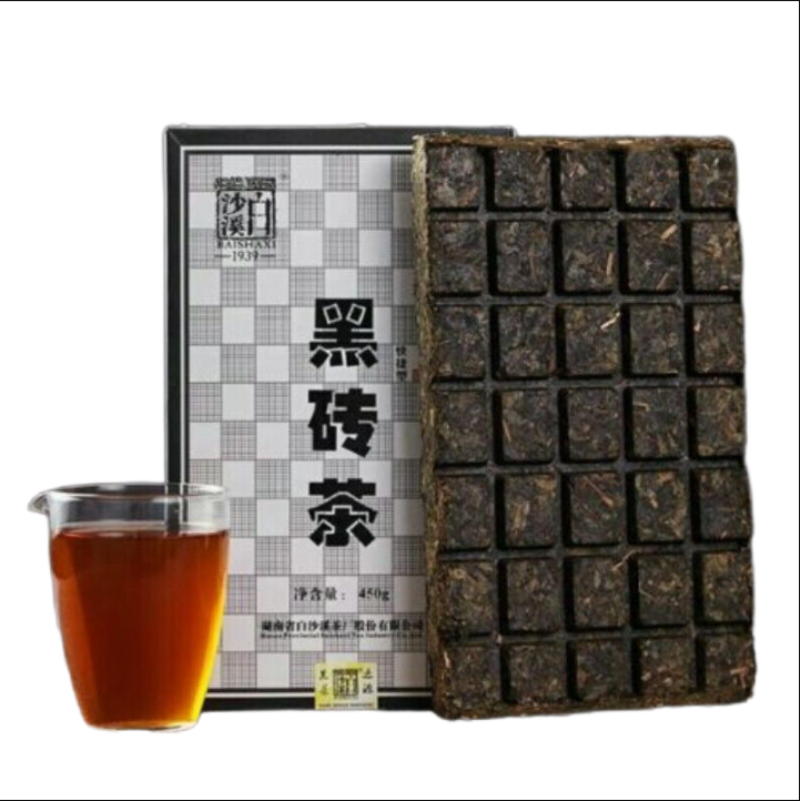HelloYoung 450g HEI ZHUANG CHA China Anhua Baishaxi Instant Dark Tea Shortcut Brick Tea
