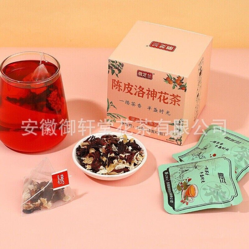 Healthy Tangerine Peel Rosehip Tea with Flavor in Convenient Triangle Bags Secondary image