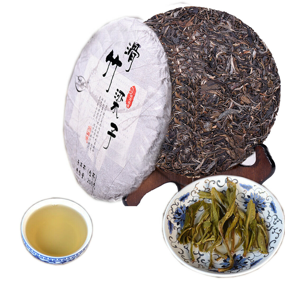 HelloYoung Pu-erh Raw Tea Cake High Mountain Ancient Trees Early Spring Pure Material 200g Main image