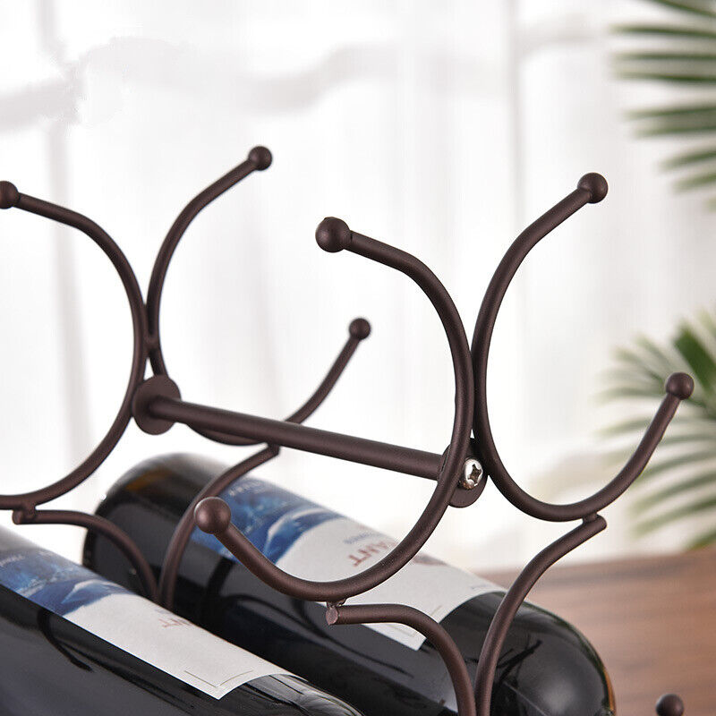 New Iron Wine Rack Home Desktop Decoration Creative European Retro Bottle Holder