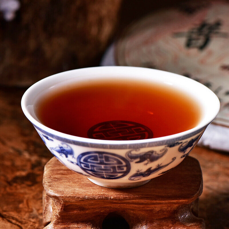 HelloYoung TeaPu'er Cooked Tea Cake Tribute Tea Health Drink 357g Yunnan Pu-Erh Black Tea