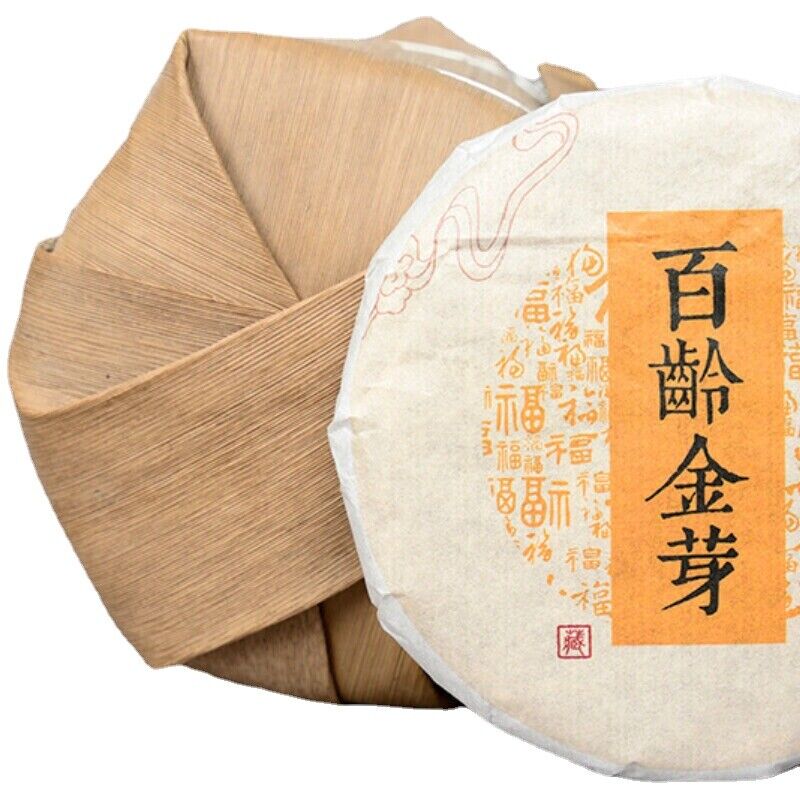 cooked tea cake Bailing Golden Bud cooked cake 100g Natural Pu-Erh Tea