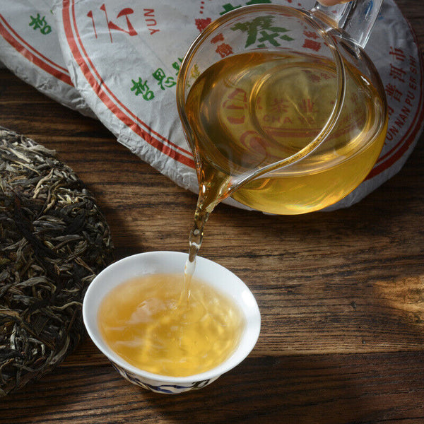 HelloYoung 357g Head Spring Tea Yunnan Pu'er Tea Raw Pu'er Tea Cake Yunnan Qizi Cake Tea