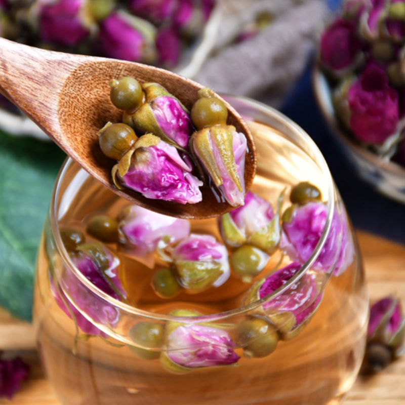 HelloYoung 100g Canned Organic Healthy Herbal Flower Tea Rose Tea Ping Yin Mei Gui Cha Tea