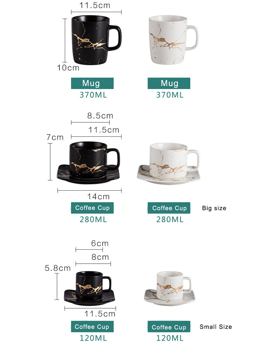 Water Cup Ceramic Tea Cup Saucer Set Porcelain Tea Cup Set Black Coffee Cup Set