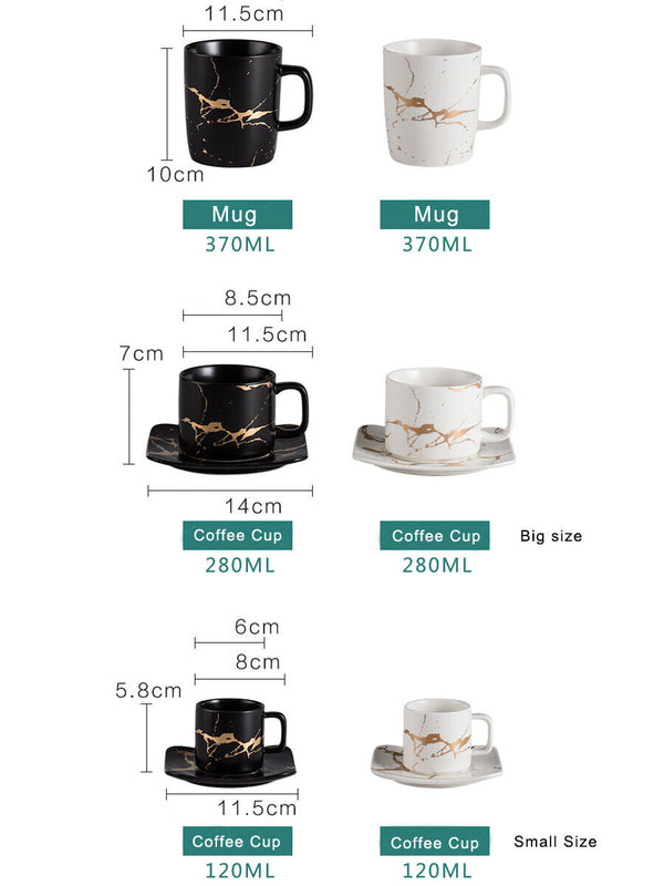 Water Cup Ceramic Tea Cup Saucer Set Porcelain Tea Cup Set Black Coffee Cup Set