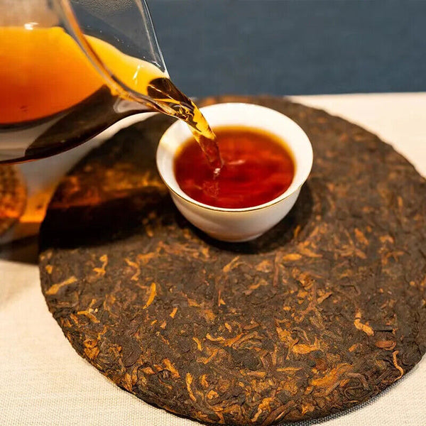 Early Spring Arbor Ancient Tree Tea 200g Pu 'er Ripe Tea Royal Golden Tea Cake