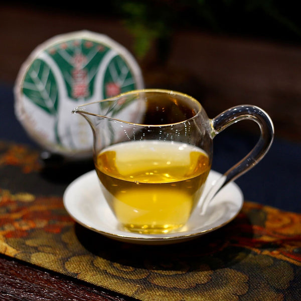 HelloYoung Yunnan Menghai Puerh Tea Old Panzhang Ancient Cabbage Raw Tea Cake 100g/3.52oz