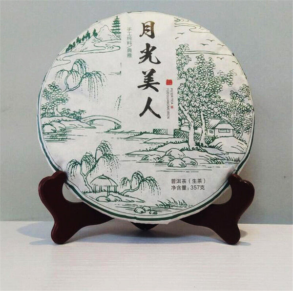 cha Puerh Tea Organic Moonlight Beauty Menghai Puer Moonlight Sheng Pu-erh 357g