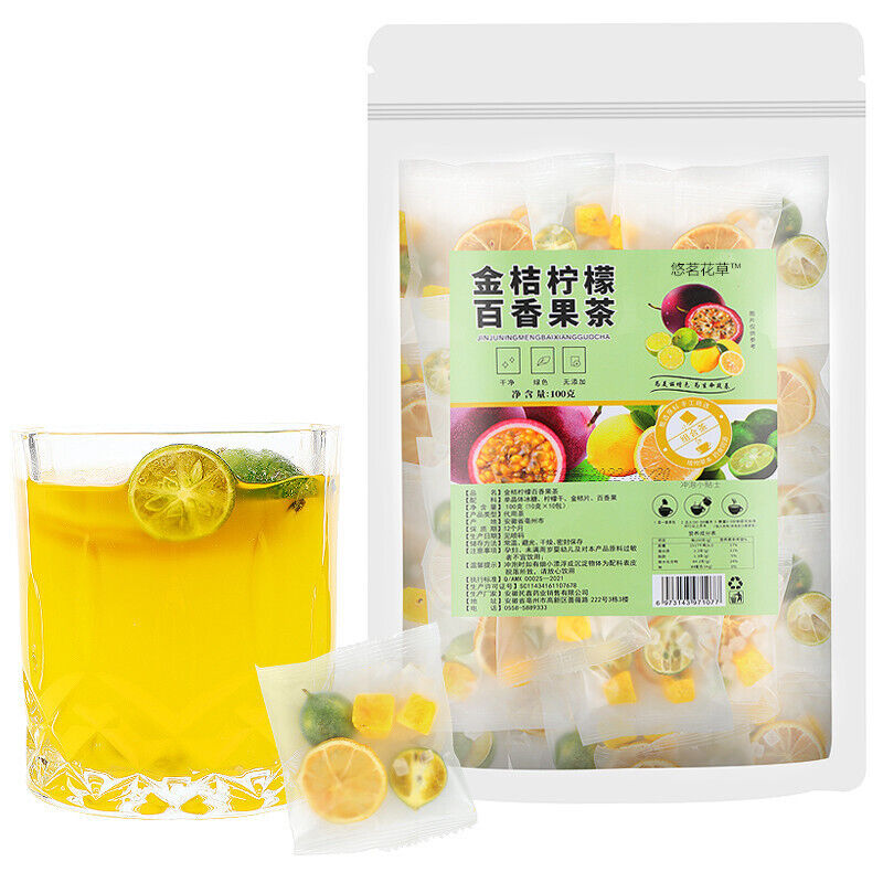 Green Orange Lemon Passion Fruit Tea Summer Cold Brew Kumquat Lemon Fruit Tea