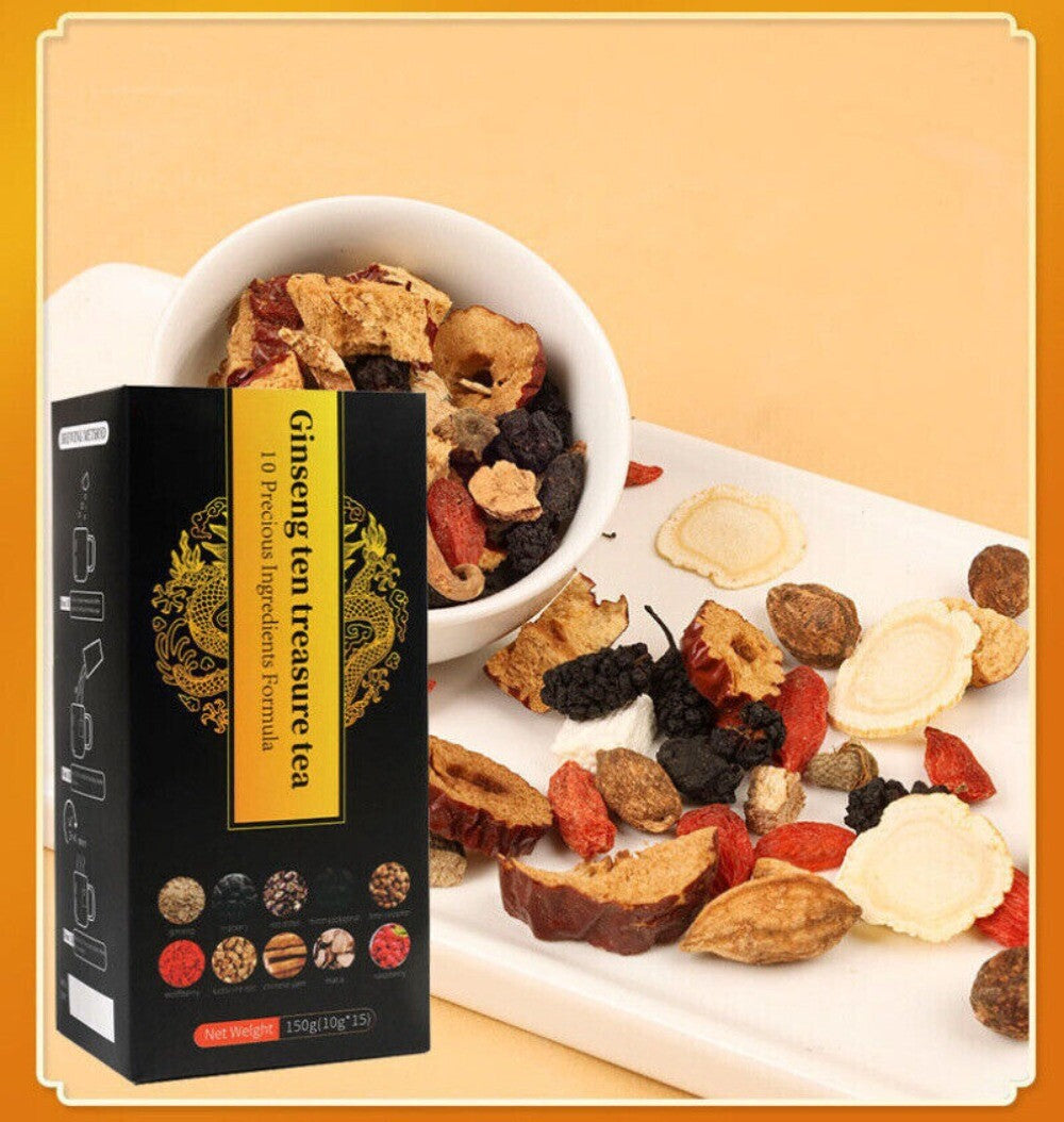 Ginseng Ten Treasure Herbal Tea Traditional Chinese Kidney Support Formula