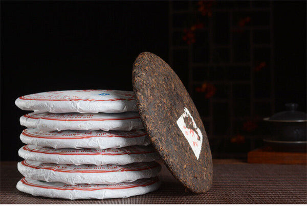 HelloYoung 357g/Cake Yunnan Pu'er Tea Cooked Tea Cake Yunnan Qizi Cake Tea Pure Ingredients