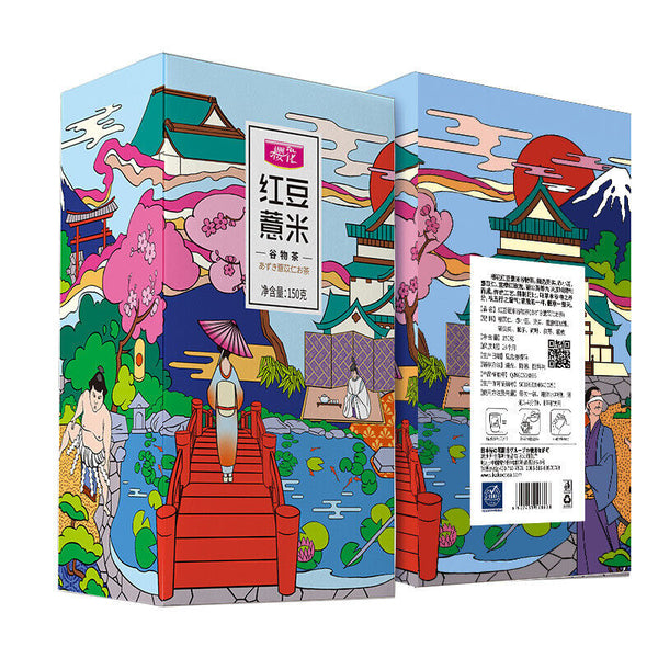 HelloYoung Sakura Red Bean and Job's Tears Tea Gorgonzola Job's Tears Bag Tea 150g