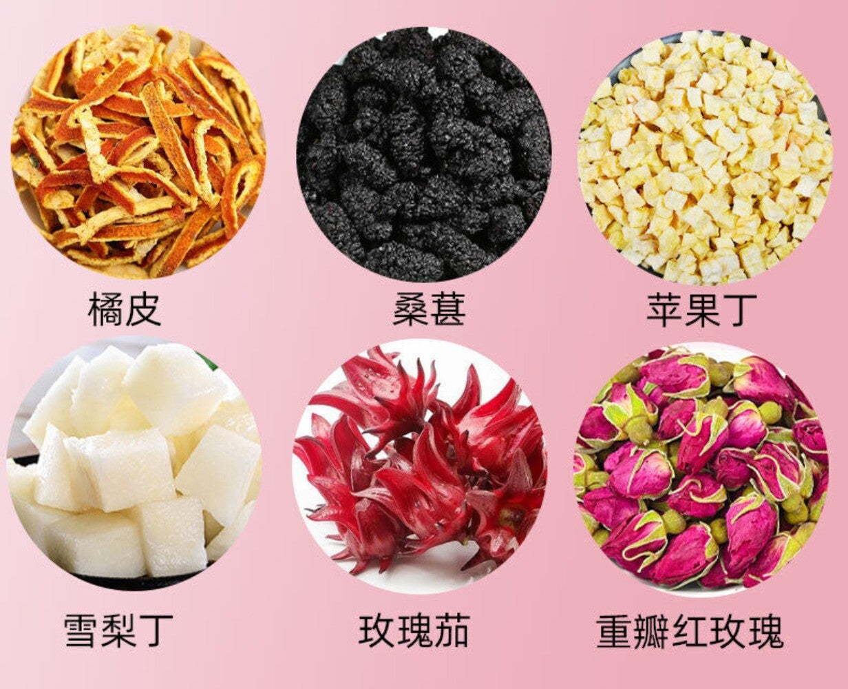 Plum Hawthorn Poria Herbal Tea Refreshing Mulberry Apple