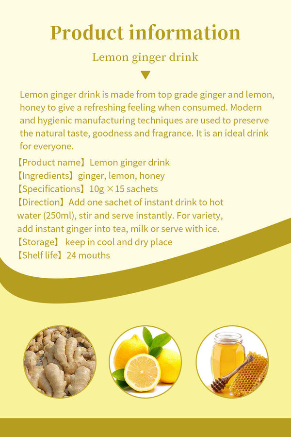 Lemon Ginger Herbal Tea 10g*15Bags Supports Healthy Digestion Lemon Ginger Tea
