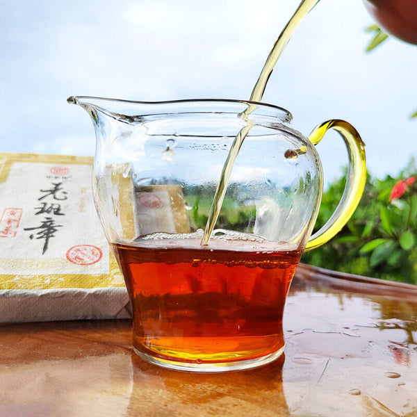 Tasty Black Tea Aged Pu'er Cha Tea Lao Ban Zhang Gold Leaf Lao Tea Brick 200g