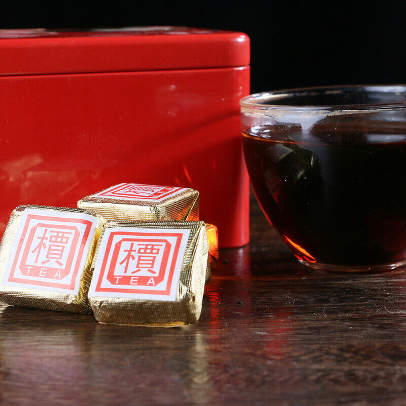 HelloYoung TeaPu'er Tea In Iron Box Health Black Tea 250g Top-Grade Pu-Erh Small Square Brick