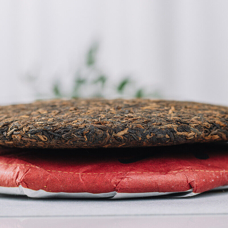 HelloYoung Yunnan Pu'er Tea Pu'er Ripe Tea Cake Dingjiazhai Ripe Tea 357g/12.59oz