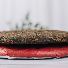 HelloYoung Yunnan Pu'er Tea Pu'er Ripe Tea Cake Dingjiazhai Ripe Tea 357g/12.59oz