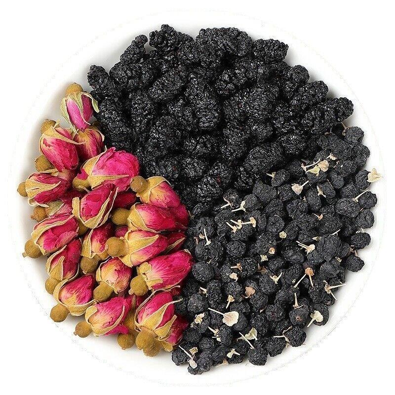 Black Wolfberry Mulberry Rose Tea Rich In Vitamins