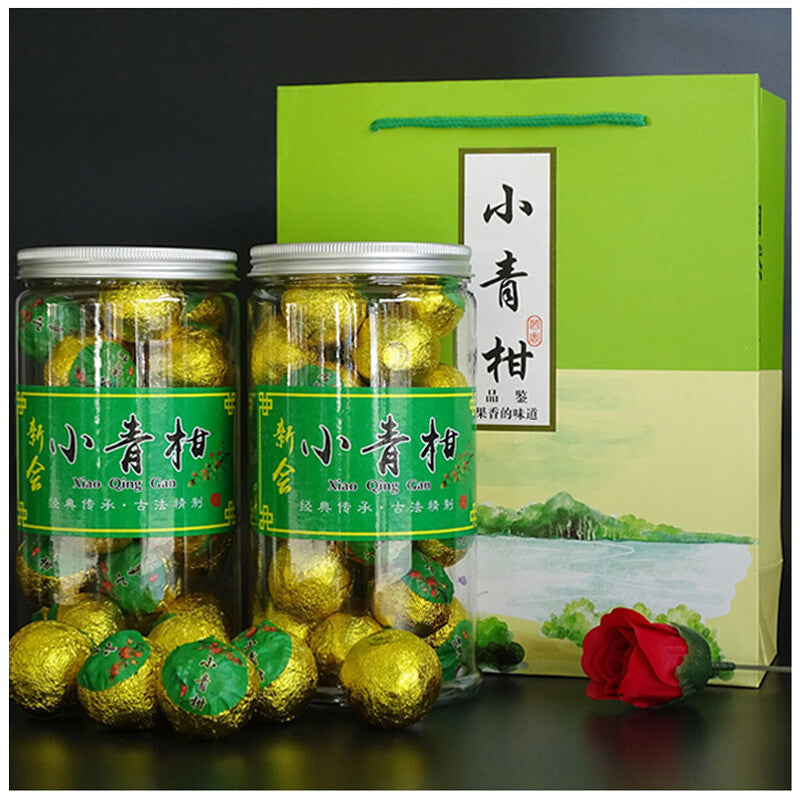Xinhui Raw Sun-dried Xiaoqingkang Palace Puerh Ripe Tea Tinned Lemon Red Tea500g