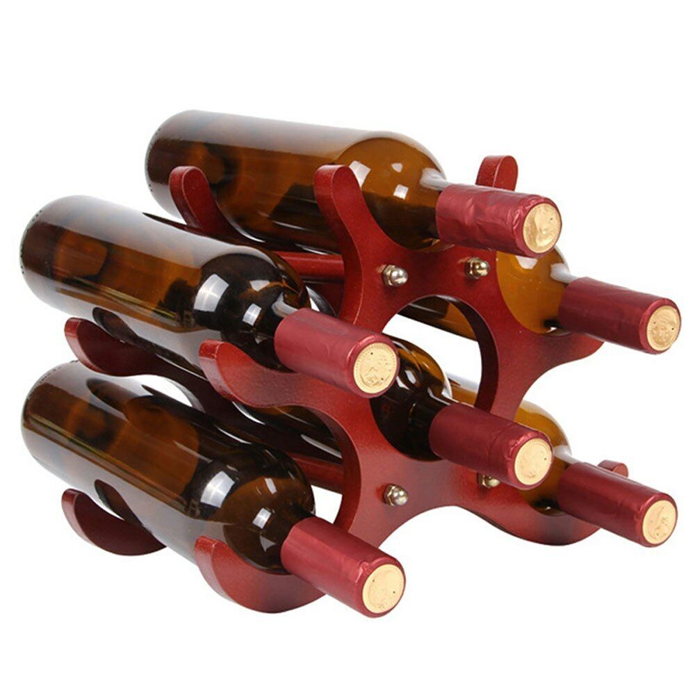 6 Bottle Display Wooden Wine Rack Wine Holders Storage Racks Display Stand  Bar Main image