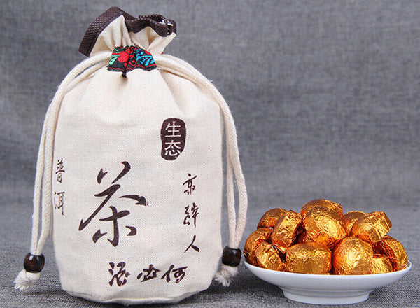 HelloYoung 500g Cloth Bag Puerh Tea Glutinous Aroma Ripe Tea Pu'er Small Tuocha