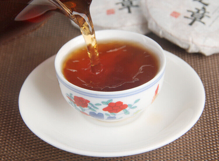 HelloYoung 50g Yunnan Ripe Tea Cake Banzhang Pu'er Aged Menghai Ancient Tree Dry Storage Pu