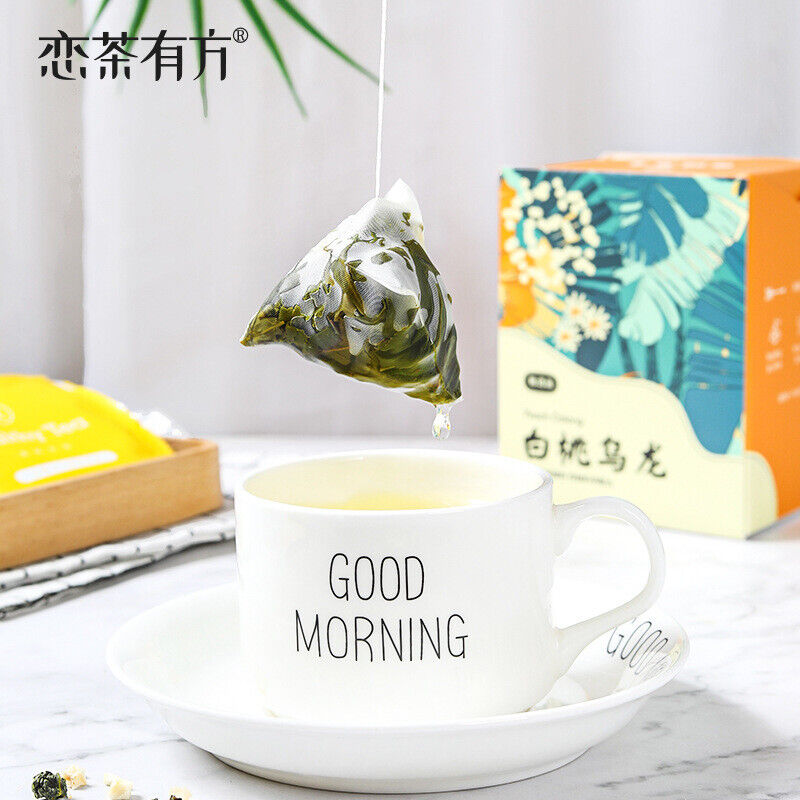 HelloYoung 30g Box packed triangular tea bag white peach oolong tea flower fruit tea bag