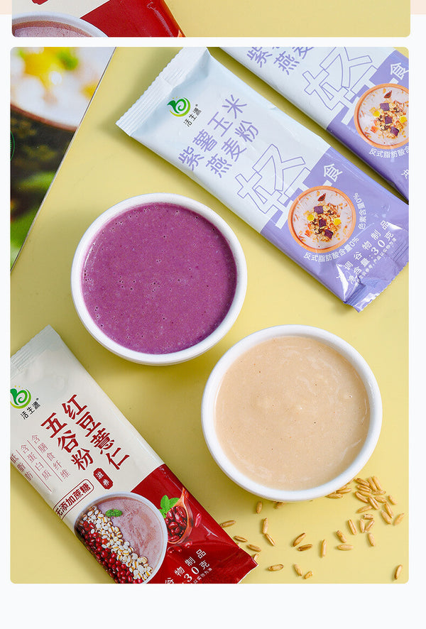 Sweet Potato  orn Sugar-Free Red Bean Job's Tears Five Grains Powder with Purple