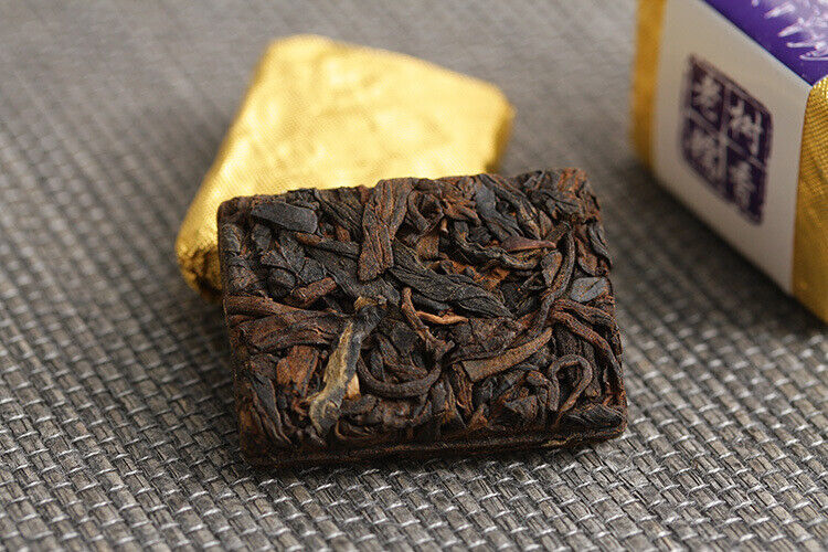 HelloYoung 500g Yunnan Pu-erh Ripe Tea Glutinous Aromatic Mini Square Brick Tea Thin Slices