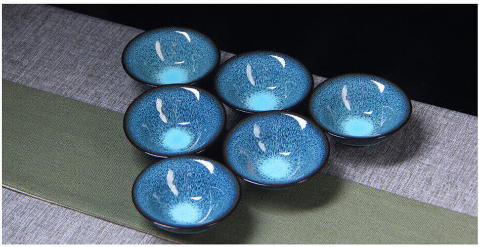 Porcelain Set 6 Cups 1 Tea Pot Starry Sky Tea Set Jingdezhen  Kung Fu Tea Cup