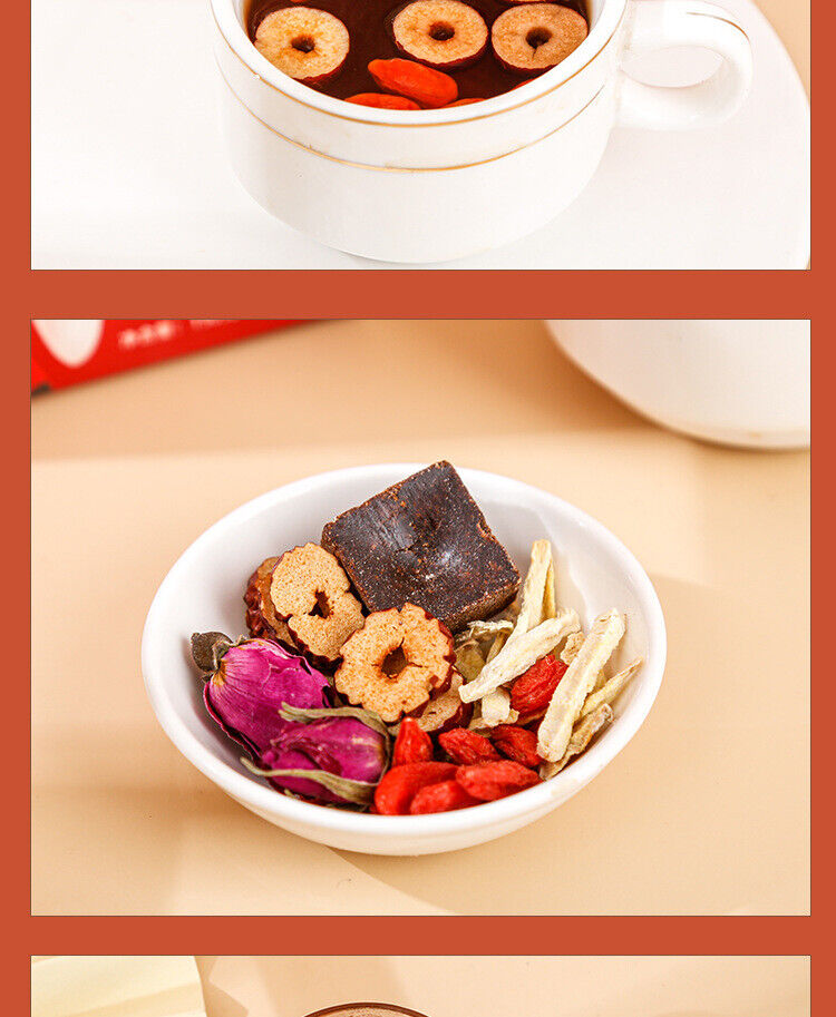 Healthy Brown Sugar Ginger Tea Bags | Red Dates Longan Goji Herbal Tea