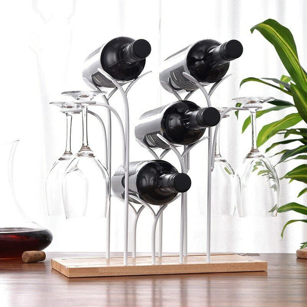 Iron Wine Bottle Holder Nordic Style Wine Rack Retro Shelf Bar Accessories Gift