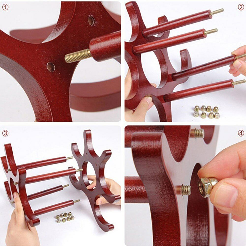 6 Bottle Display Wooden Wine Rack Wine Holders Storage Racks Display Stand  Bar