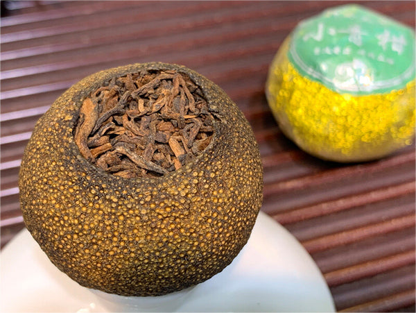 Xinhui Raw Sun-dried Xiaoqingkang Chen Pi Palace Golden Bud Puerh Ripe Tea 500g