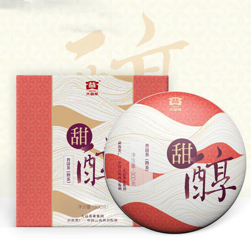 HelloYoung TIAN CHUN * TAETEA Menghai Dayi Pu-erh Ripe Cake Organic Black Tea 300g Box