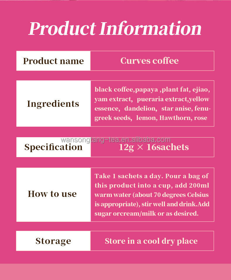 Breast Enlargement Coffee Herbal Big Herbal Big Breast Coffee 12g*16Sachets