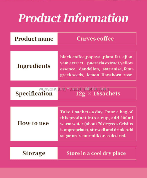 Breast Enlargement Coffee Herbal Big Herbal Big Breast Coffee 12g*16Sachets