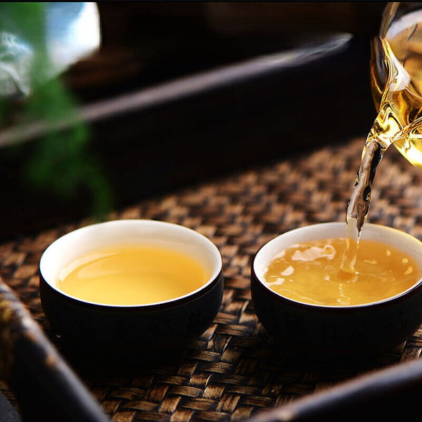 HelloYoung Moon Round Green Food Yunnan Puerh Tea Moon Cake Flower Good 100g Pu'er Raw Tea