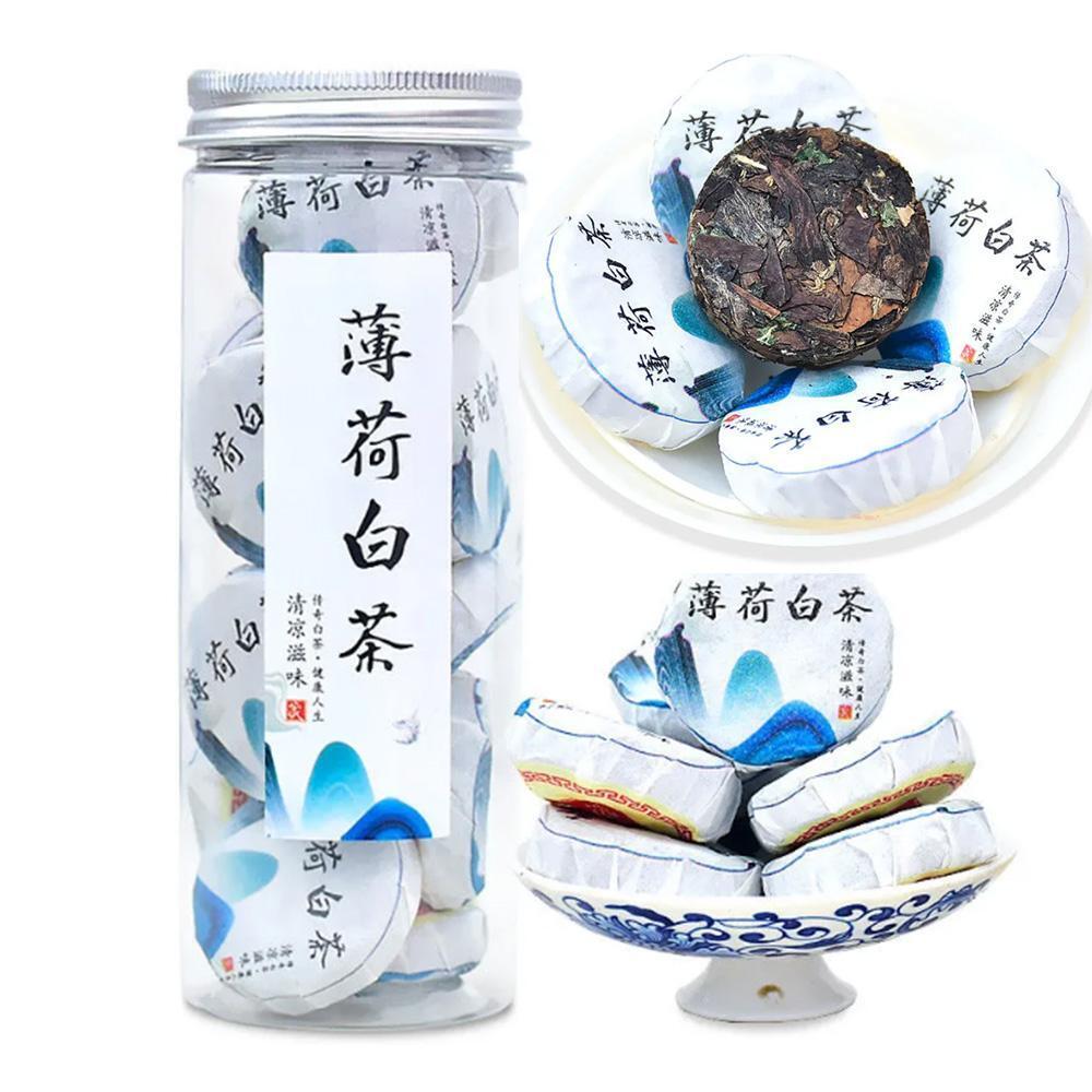 Mint Old White Tea Aged Shoumei White Tea Tangerine Peel Mini Tea Cake 100g Main image