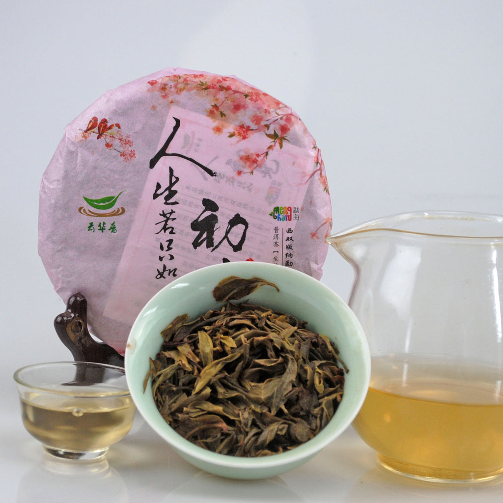7-Year Aged Yiwu Baihuatan Raw Pu-erh Tea Cake 200g Sheng Tea