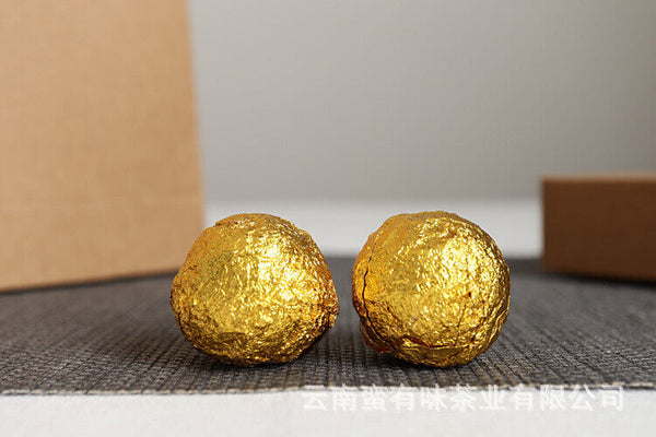 Yunnan Puerh Tea 18pcs (Golden Tin) Menghai Golden Buds Cooked Tea Dragon Balls
